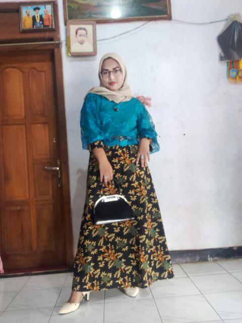 Qnunbatik Batik Family/keluarga Gamis Muslim Salma Toska