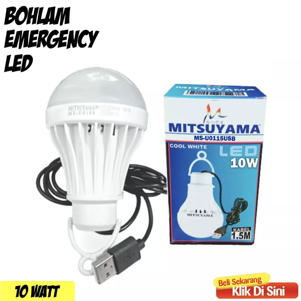 Bohlam USB Lampu LED 10 Watt Mitsuyama MS-U0110USB Kabel 1,5 Meter