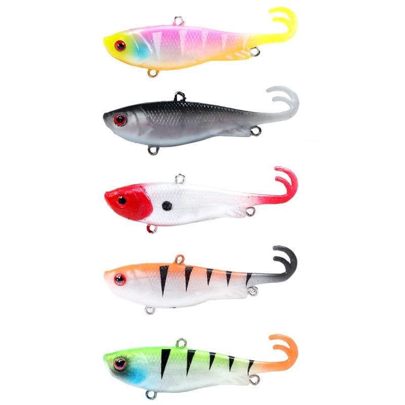 1 Pc Umpan Pancing Soft Bait VIB Bentuk Ikan Imitasi 6.5cm 12g Dengan Kail