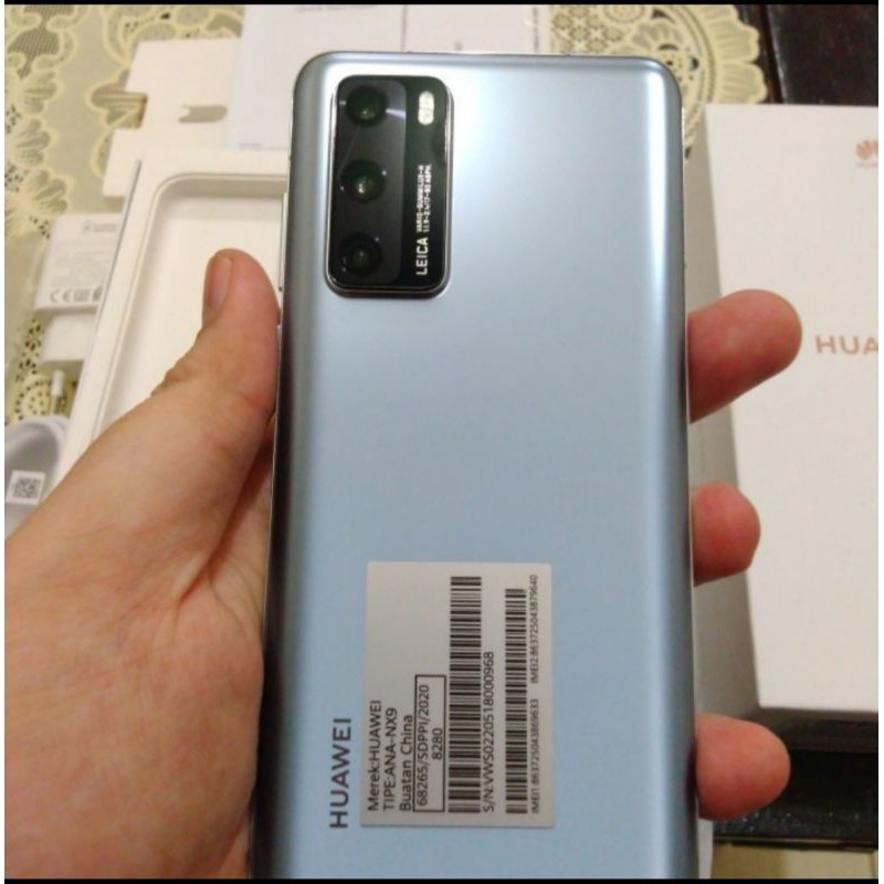 huawei P40 8GB 128GB warna silver fulset mulus
