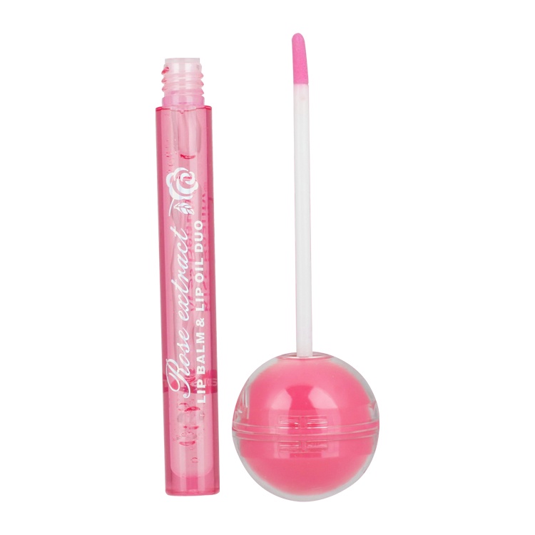 [Per Batang] Lipbalm &amp; Lip Oil 2in1 Kiss Beauty Rose Bentuk Lollipop