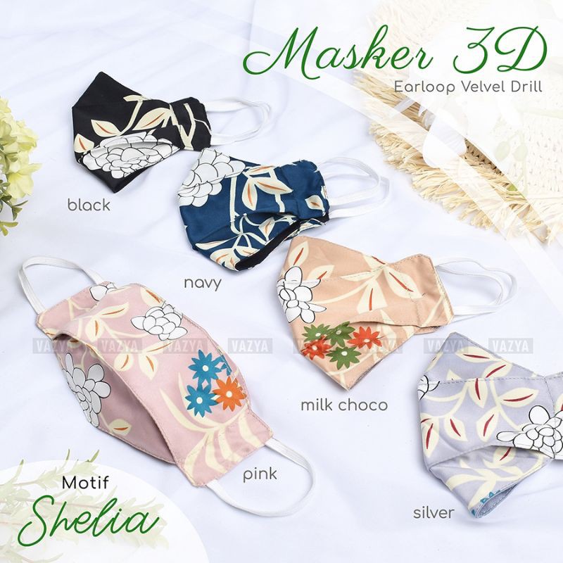 Masker 3D Earloop Velvet Drill