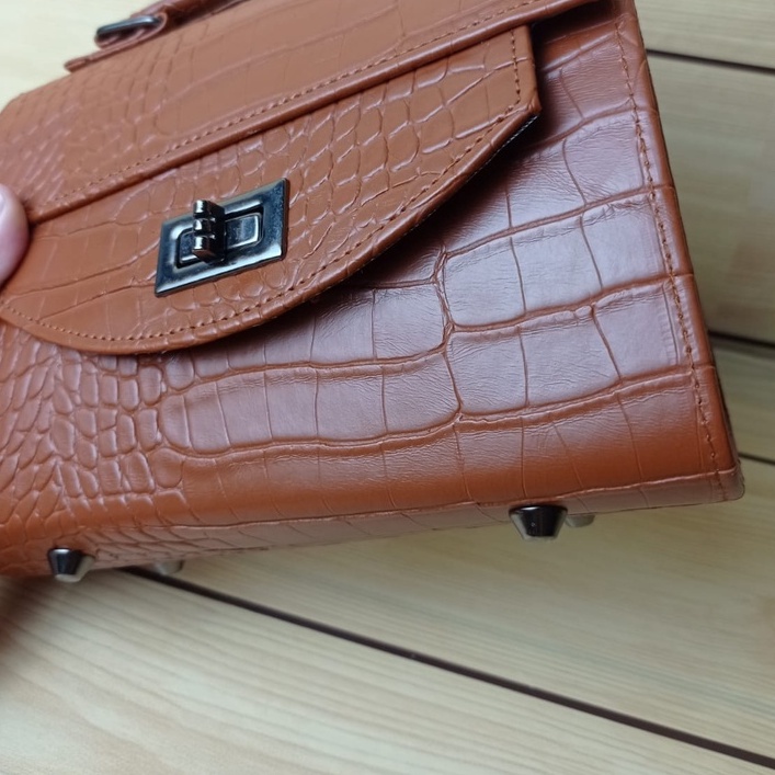 A-ZAHRA  538 SLING BAG MOTIF KULIT BUAYA / TAS SLEMPANG CROCO GAGANG / TAS SLEMPANG CROCO FREE GANTUNGAN