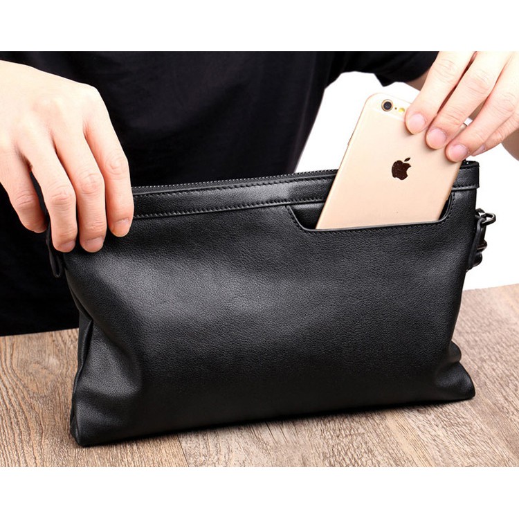 Rhodey Dompet Clutch Pria Bahan Kulit - Black