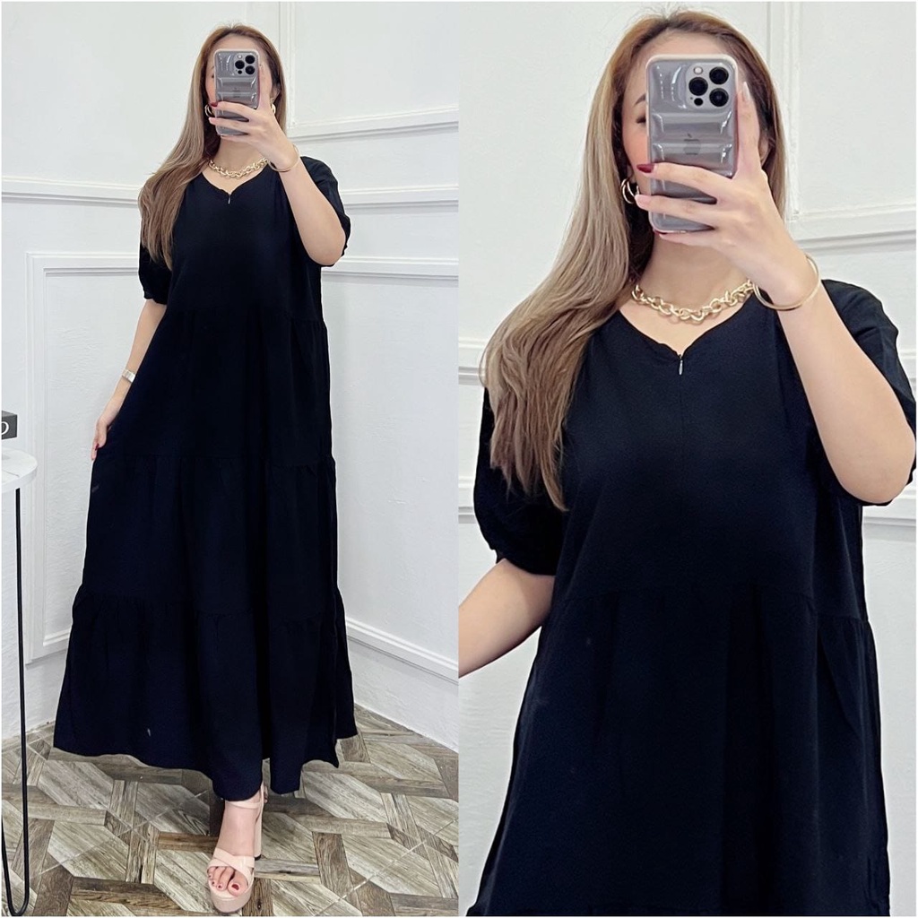 NAUREEN LONGDRES MODEL SUSUN TERBARU TANGAN KARET KEKINIAN BISA UNTUK IBU HAMIL DAN BUSUI BAJU PANJANG SEMATA KAKI