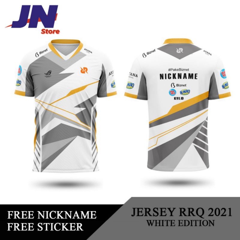 JERSEY KAOS RRQ TERBARU 2021 GAME MOBILE LEGEND ML FREEFIRE FF PUBG AOV (FREE NICKNAME)