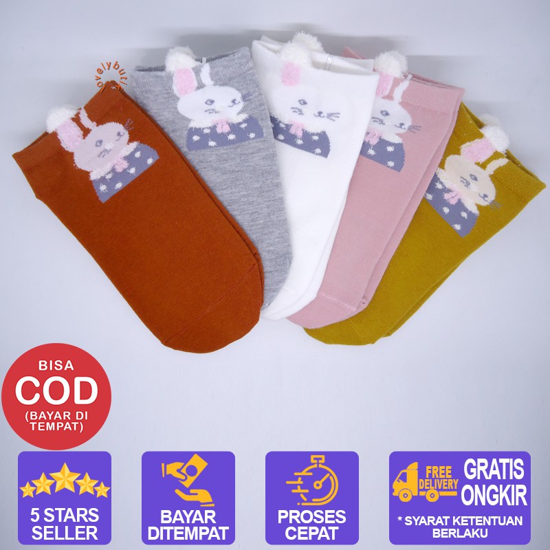 Lovelybutik Kaos Kaki Pendek Semata Kaki Bunny Kaos Kaki Wanita Pendek Lucu