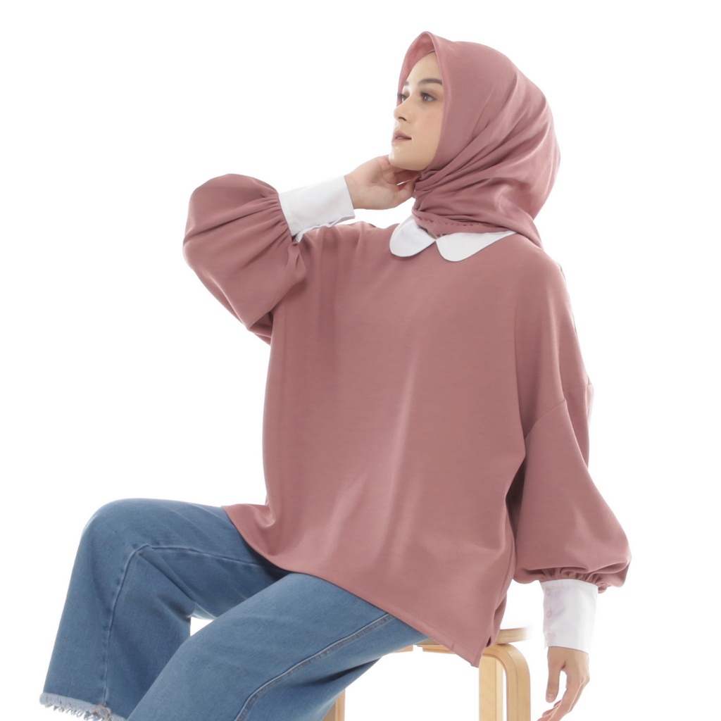 Nura Blouse Atasan Wanita Oversize Knit Premium