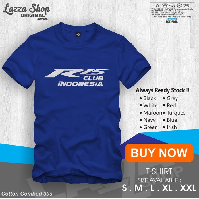 Kaos / Baju / T-shirt Yamaha R15 Club Indonesia Distro keren Murah -Mugen Shop