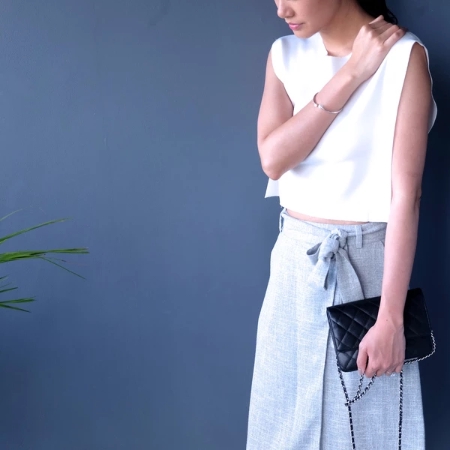 Hello Parry Denise Cropped Raw Edge Top
