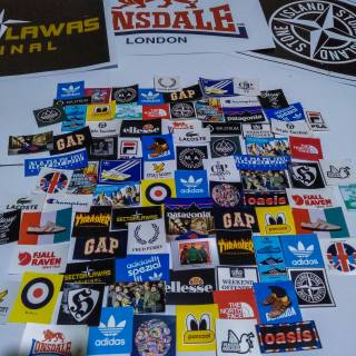 Sticker brand clothing and casuals || 1paket isi 54pcs 12K