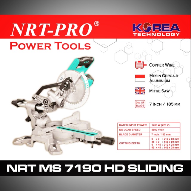 Miter Saw 7 inch Sliding NRT PRO MS 7190 HD Sliding