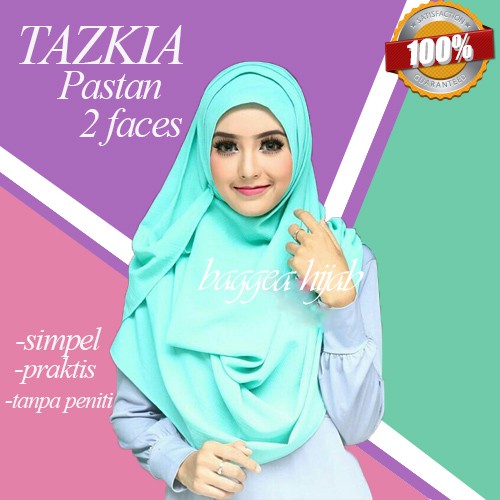 Hijab Jilbab Pastan Pashmina Instan Simpel Langsung Pakai Tazkia Mint Style Kekinian Masa Kini Modis