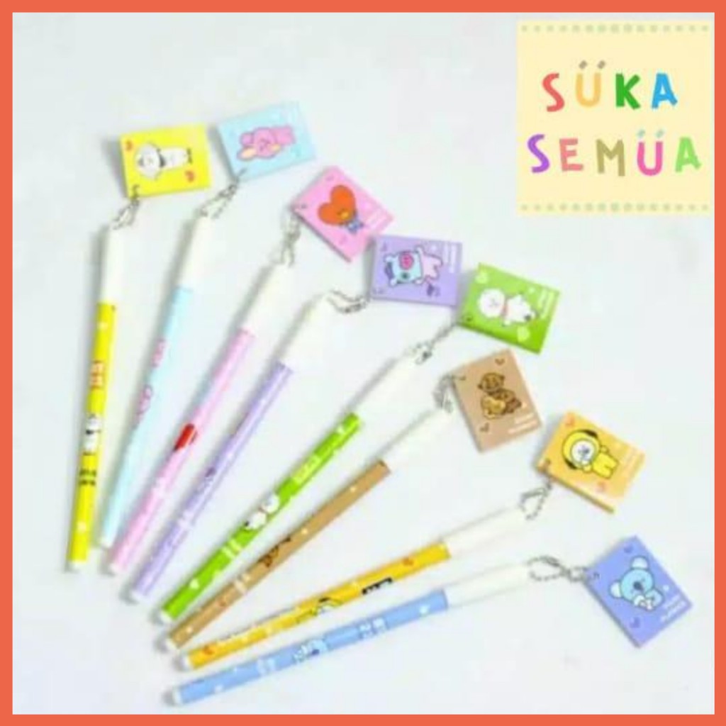 

Pena BT Buku // Bolpen Pen GelPen Pulpen Gel Jeli Jelly KPop Korea Bangtan Army Kuning Biru Pink COD