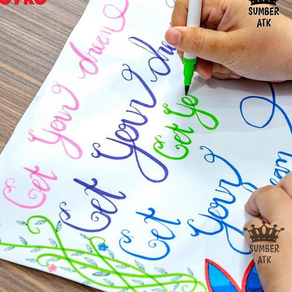

Terjangkau - Color Brush Pen / Pena Kuas Warna Joyko CLP-06 / 12 Warna / Color