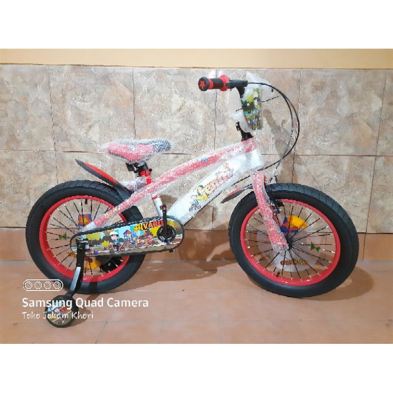 Sepeda genio alvaro bmx anak cowok ban jumbo roda empat ring 16, 18
