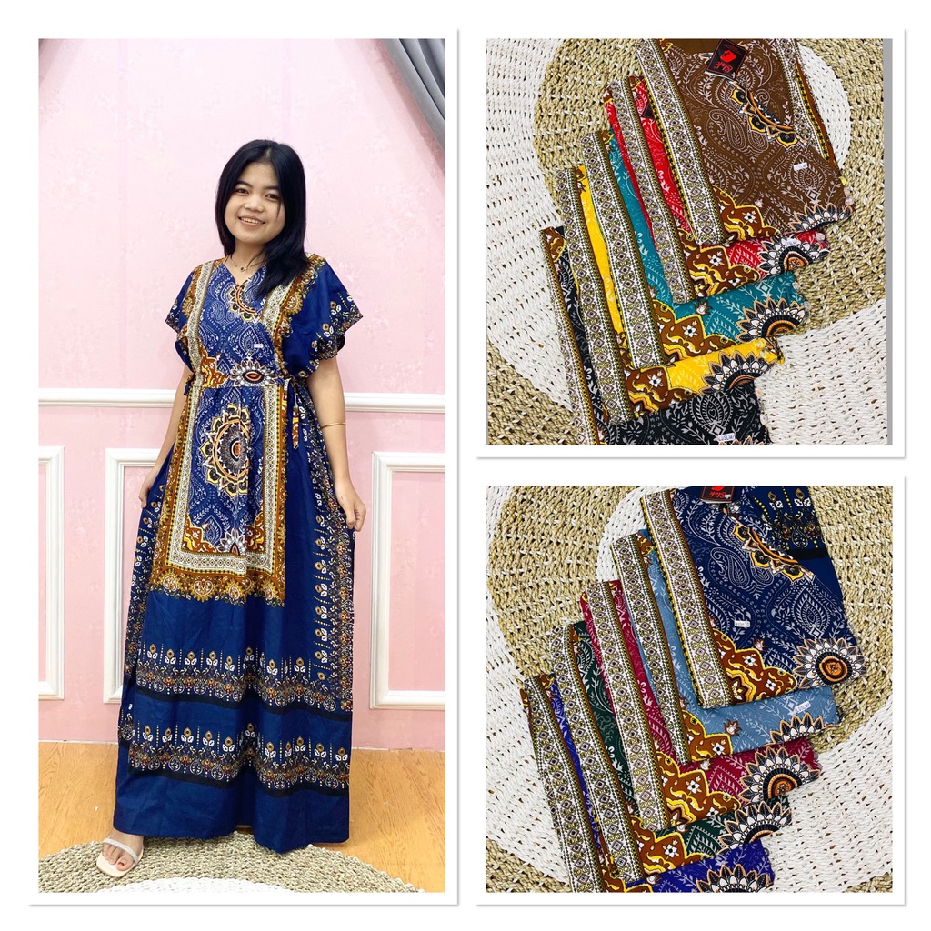 DASTER KIMONO BATIK MOTIF BUNGA PJG7/8-BUNGAPENDEK