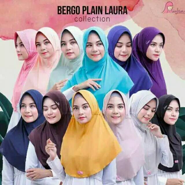 Bergo Plain Laura/Bergo Miulan/Jilbab Miulan/Serut Miulan / gamis syari