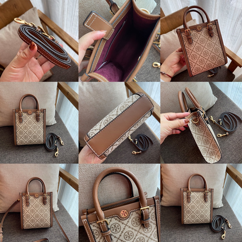 TAS WANITA SELEMAPANG BAHU TORY BURCH T - MONOGRAM JACQUARD MINI N/S TOTE (87146)