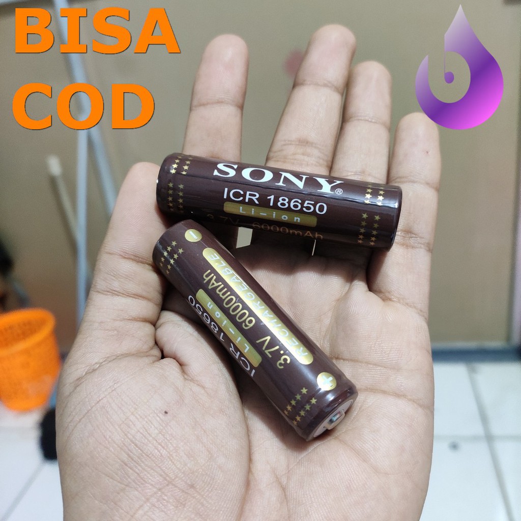 BATERAI SONY 6000 mAh 18650 BATERAI SENTER POLICE SWAT VAPE ROKOK ELECTRIK ISI ULANG