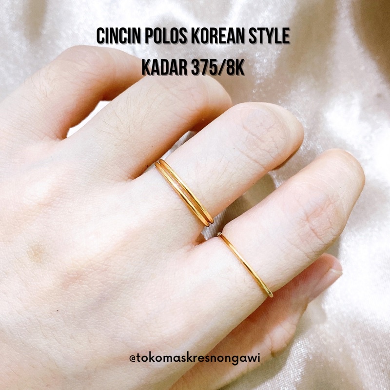 cincin emas polos korean style kadar 375/8k