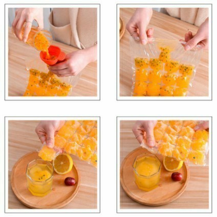 Self sealing tearable ice making bag Isi 60pcs plastik food grade