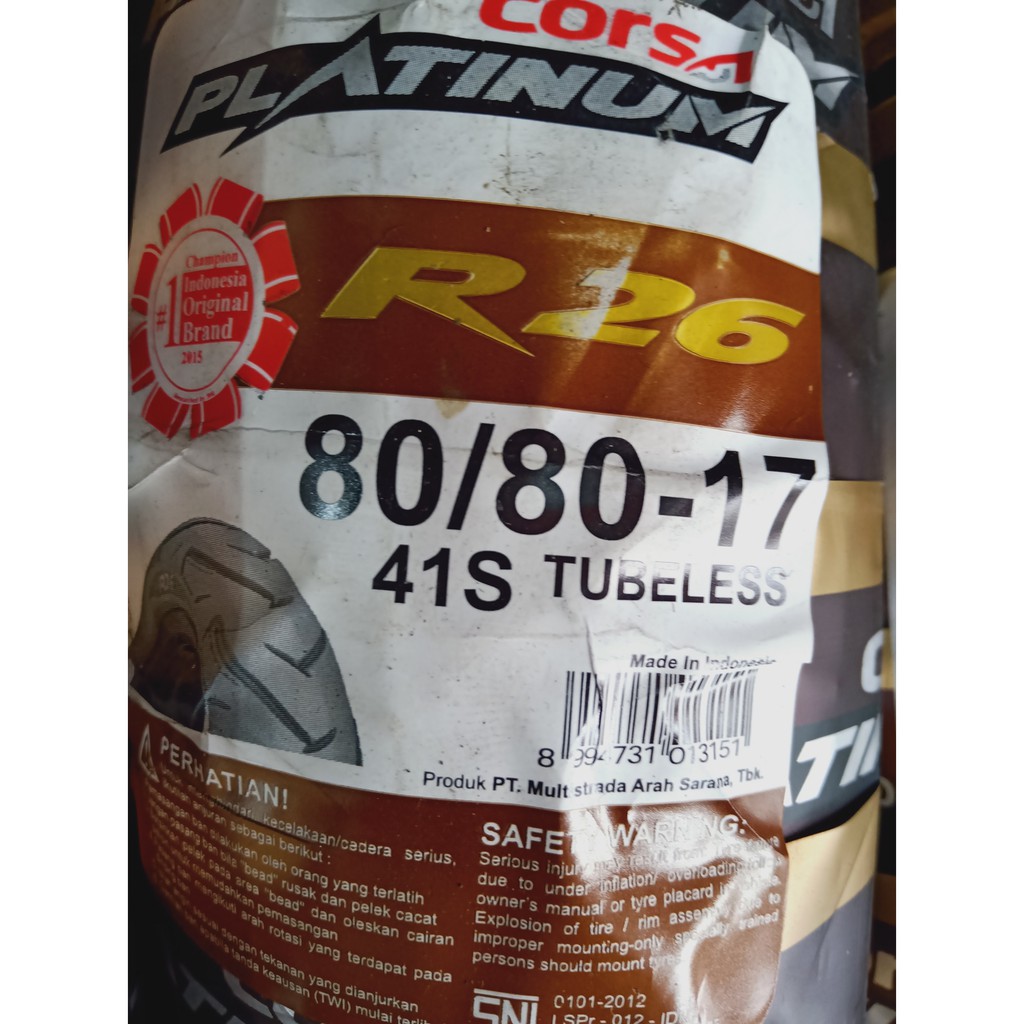 Ban Corsa R26 Platinum 80 80 Ring 17 Tubeless