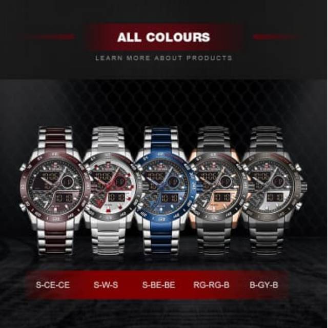NEW - JAM TANGAN ORIGINAL - NAVIFORCE 9171 DOUBLE TIME