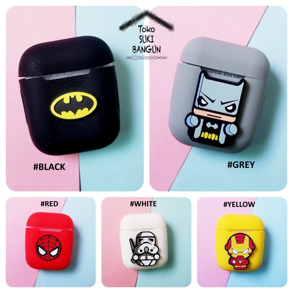 Casing Airpods 1 2 Case Rubber Soft Silicone CARTOON HEROES Protector