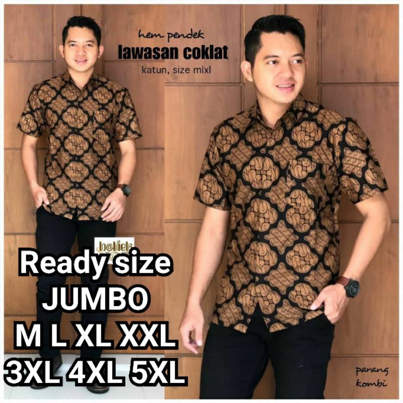 KEMEJA BATIK PRIA M L XL XXL XXL 3L 4L BAJU BATIK PRIA LENGAN PENDEK BATIK ATASAN PRIA KANTOR MODERN