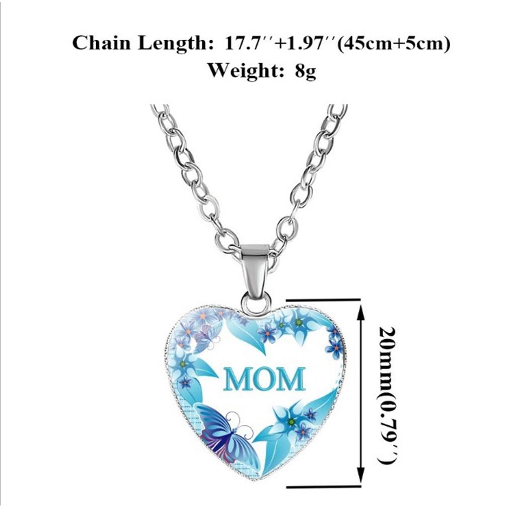 Solighter MOM Love You Necklace Fashion Hadiah Hari Ibu Liontin Kalung