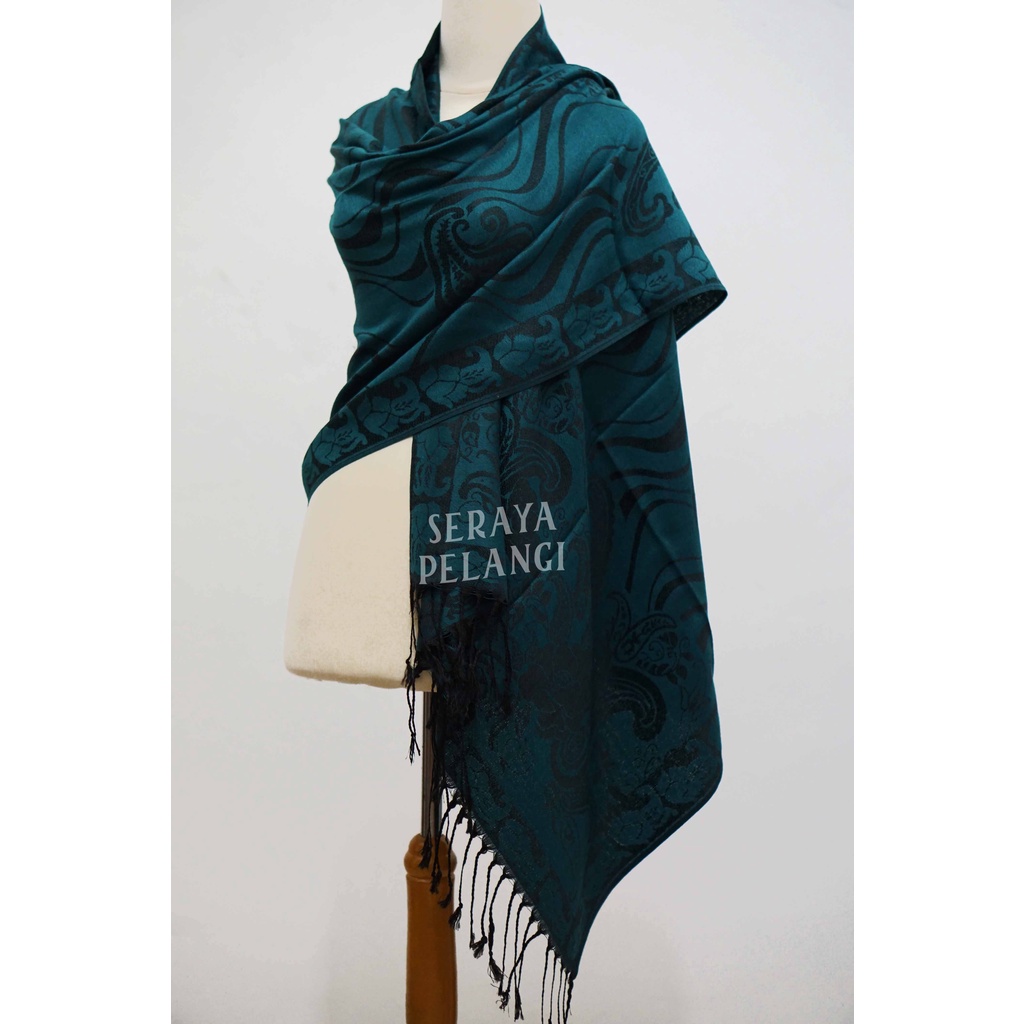 Pashmina Cashmere Keong 34 | Motif Bunga/Kembang | Selendang | Scarf | Syal | Shawl | Pasmina | Souvenir | Hadiah Ulang Tahun | Birthday Gift | Aksesoris Fashion Wanita | Import Quality | Grosir Murah