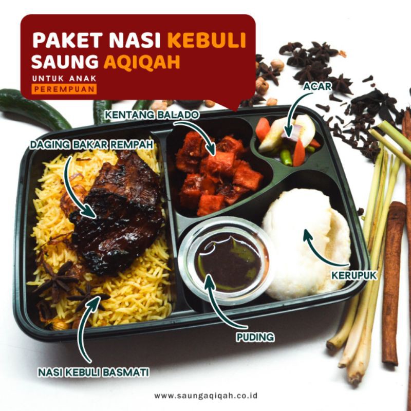 

PAKET NASI KEBULI AQIQAH ANAK PEREMPUAN 50 BOX