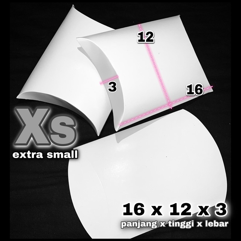 

Pillow Box Packaging Hampers Souvenir Nikah Kecil XS MINI/ Putih 250g