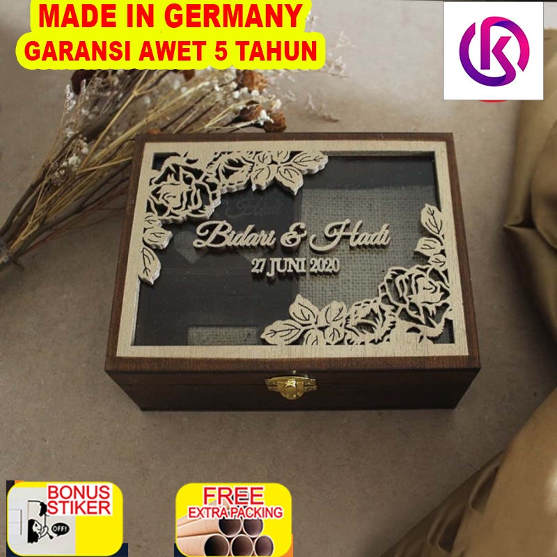 

Promo Ring Box Floral 20x15 / Kotak Cincin / Kotak Kayu