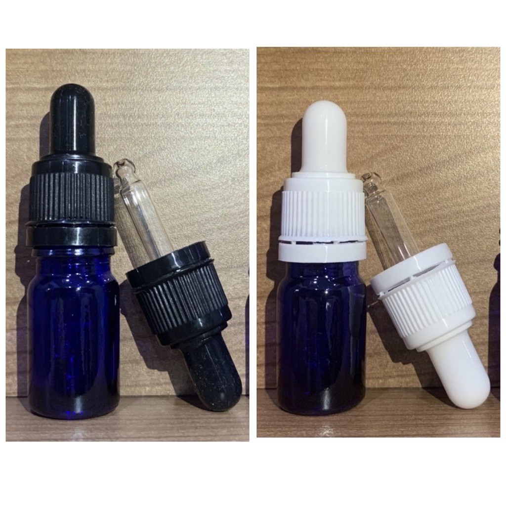 BOTOL PIPET KACA AMBER - 5ML -  BIRU - RING SEGEL