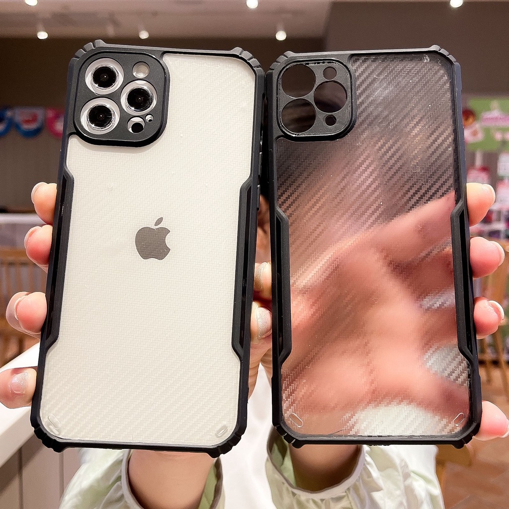 CASE IPHONE 13 PRO MAX SOFT CASE ARMOR TRANSPARAN MOTIF CARBON FIBER CASING IPHONE 13 PRO MAX