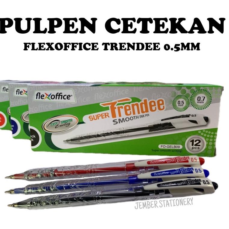 

BEST PRICE 9928 (12pcs) Pulpen Flexoffice Trendee 0.5mm Cetekan Hitam / Biru / Merah ㄳ