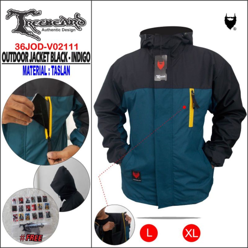 [COD] JAKET HOODIE OUTDOOR PRIA ORIGINAL TREEBEARD / JAKET TASLAN WATEROPROOF ANTI AIR ANTI ANGIN PREMIUM