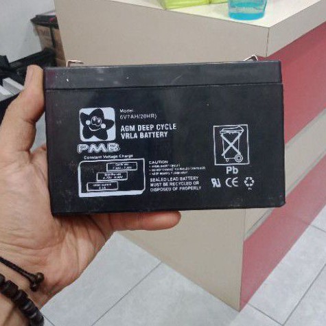 BATERAI MOBIL AKI PMB ORIGINAL 6V7AH/20HR BATTERY AKI CASAN