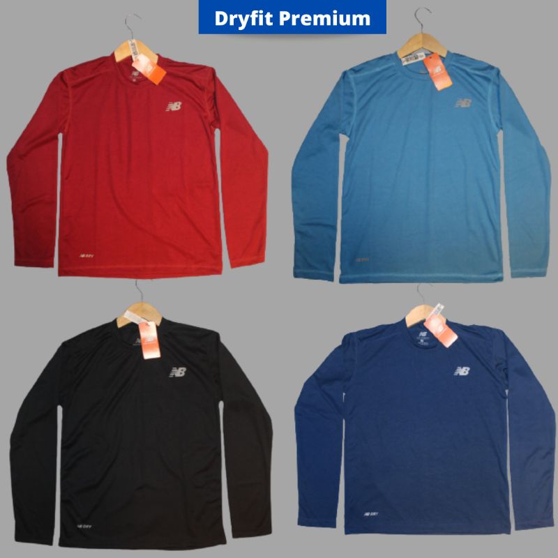 dryfit lengan panjang kaos N.B Baselayer kaos olahraga  dry fit new  lengan panjang