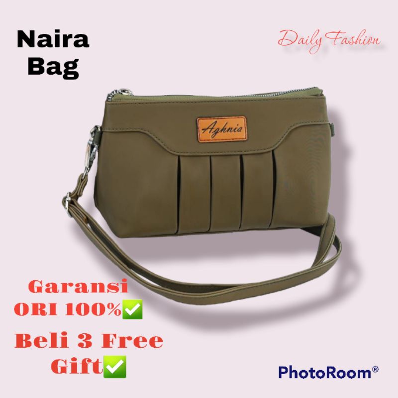 NAIRA BAG BY AGHNIA BAHAN CHOCOLY ANTI AIR WATERPROOF TALI PANJANG ORIGINAL