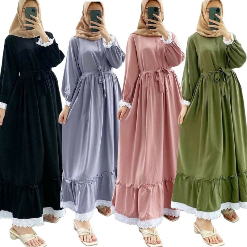 TRAND model Baju Gamis Remaja Terbaru N_muslimah Kekinian 2021 Gamismurah Bajugamis Super-3