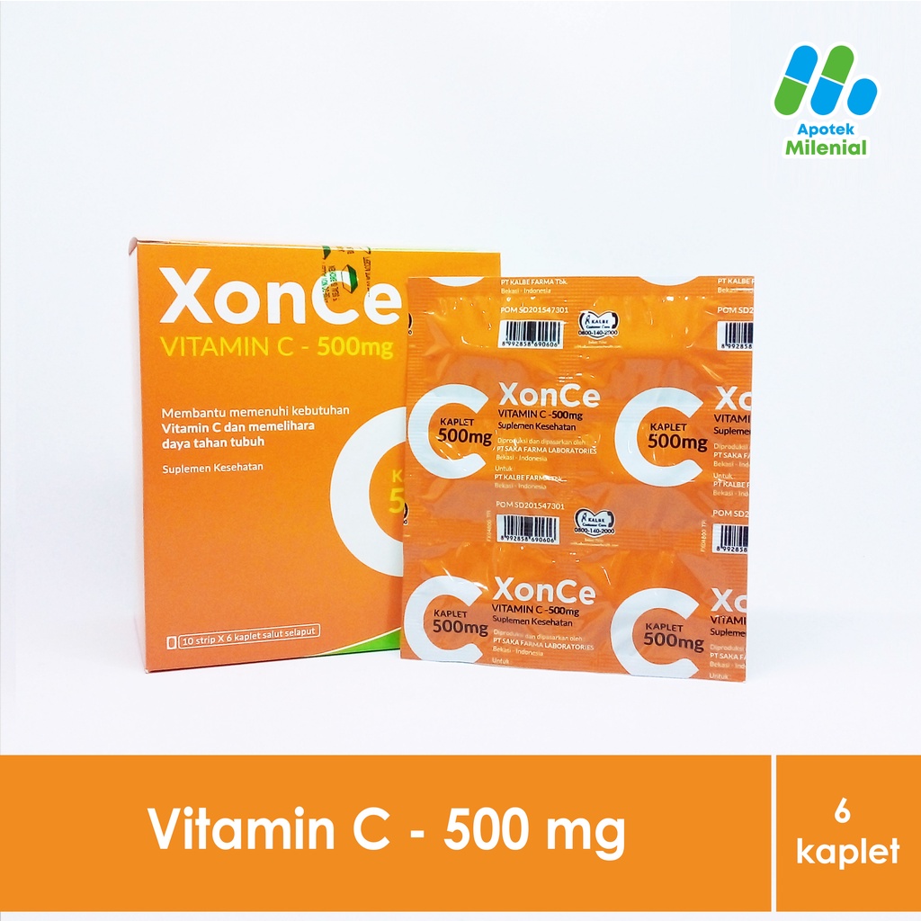 Xonce Vitamin C 500 MG Strip Isi 6 Kaplet