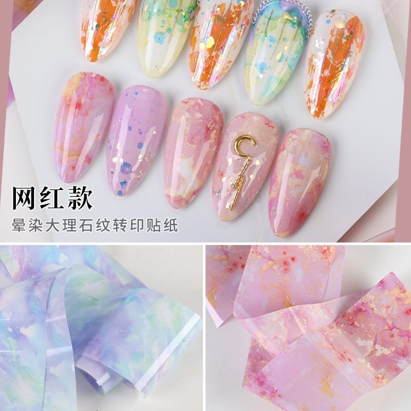 Pretty Aurora Broken Glass Foils Nail Foil Decoration / Transfer Foil Aurora Sticker Nail Art / Glass Foil
