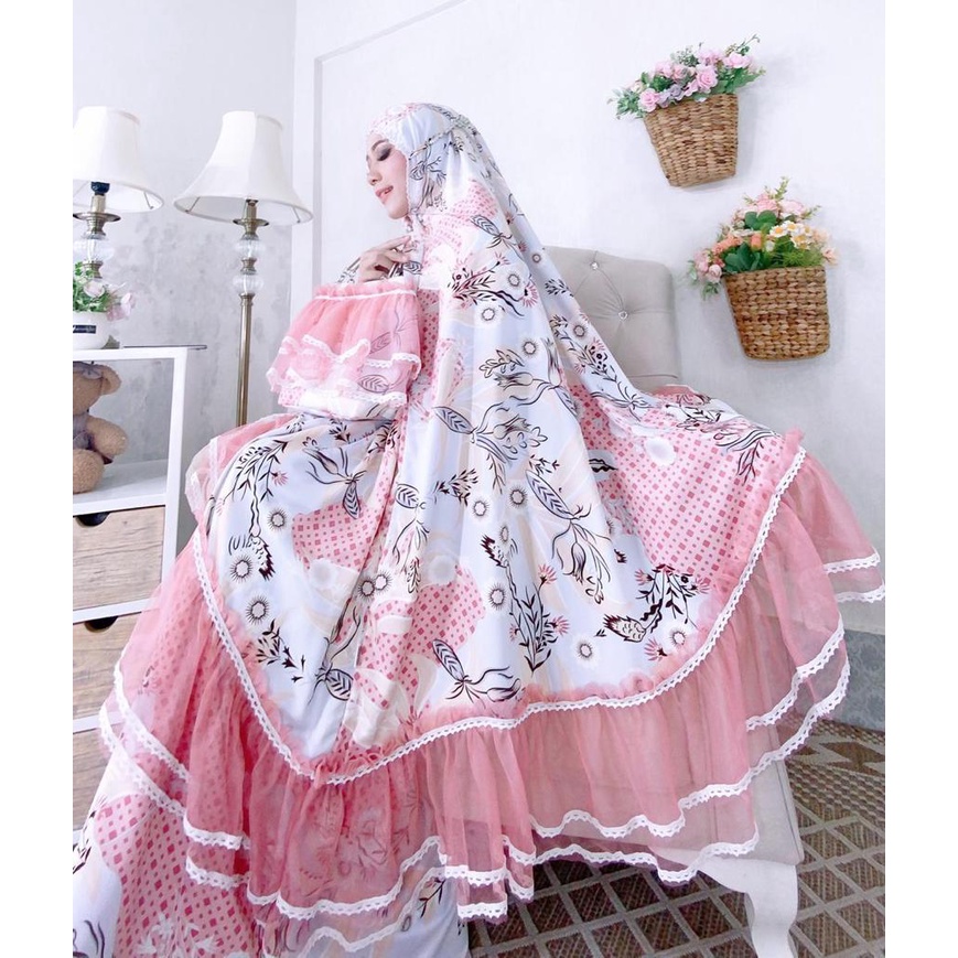 Hanin Muslim / Mukena Dior Bunga / Mukena Premium / Mukena Dewasa / Mukena Murah / Mukena Terbaru / 