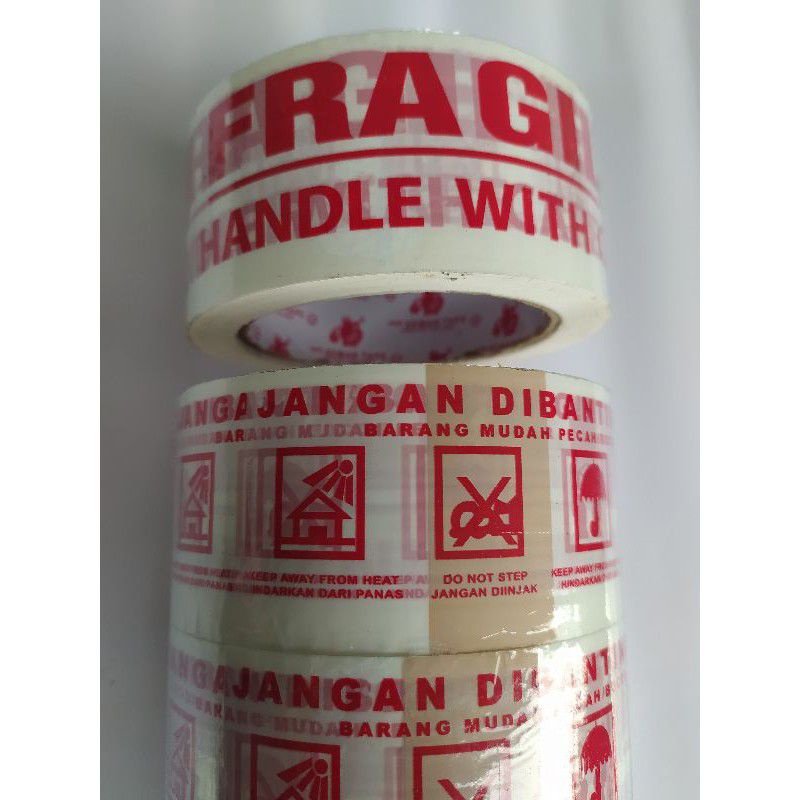 

Lakban Plakban Isolasi FRAGILE 48 mm 100 yard