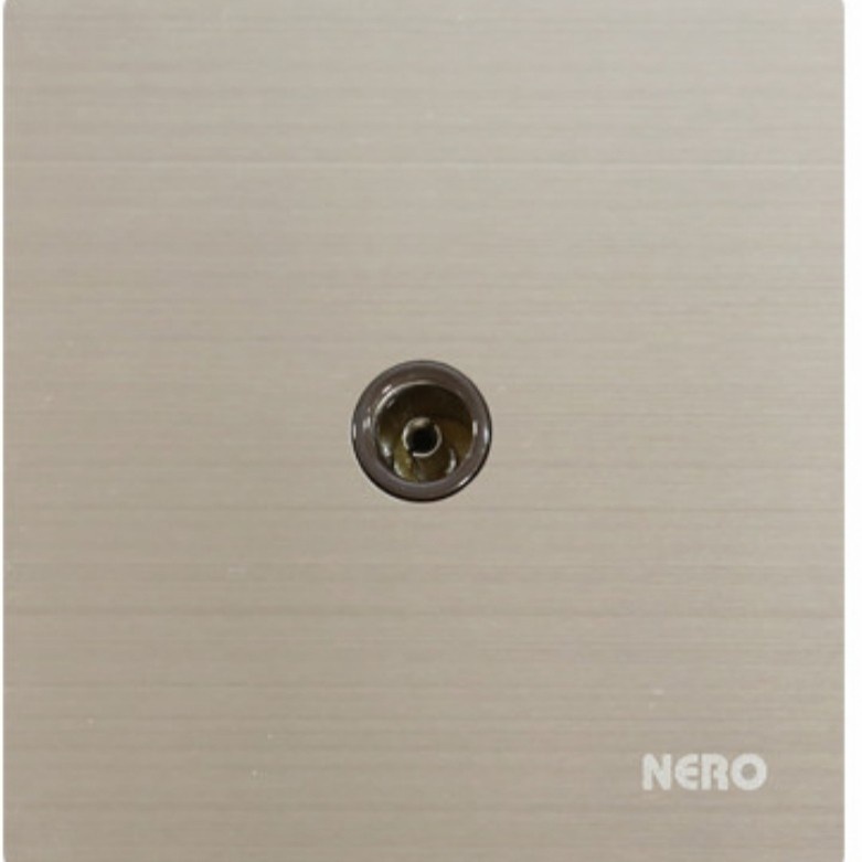 Nero Soket Outlet TV 1Gang V8 Stainless V8TV