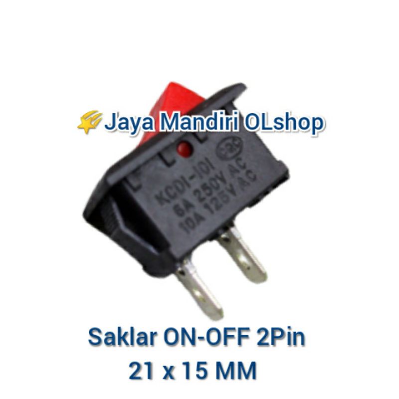 SAKLAR/ ROCKER SWITCH ON-OFF 2 PIN - MERAH