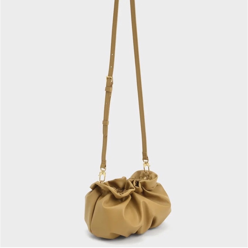 C Ruched Bead Embellished Bag